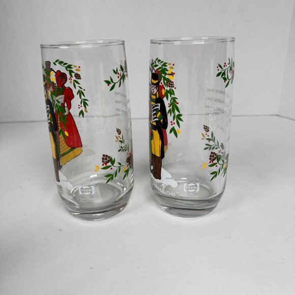 Vintage 1983 Pepsi Christmas Collection Glasses Lot of 2 Carolers Holiday Decor - Picture 4 of 7
